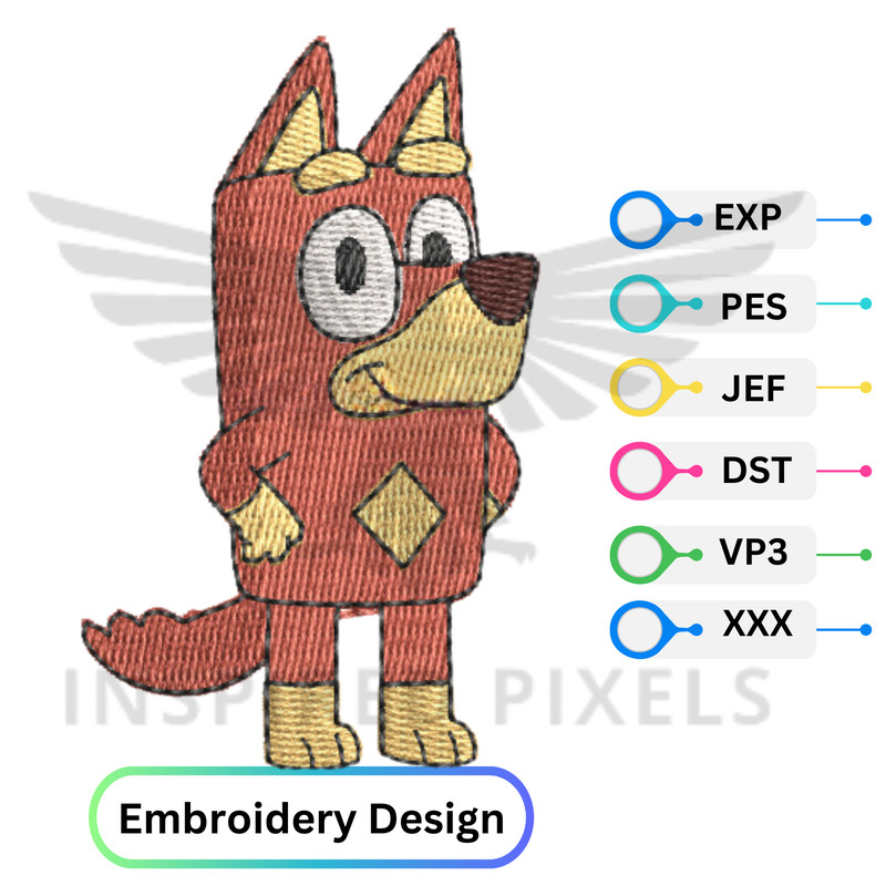 Rusty Bluey Bluey Embroidery Designs Bluey Embroidery File Bluey Embroidery Design Bluey Dog Embroi 0