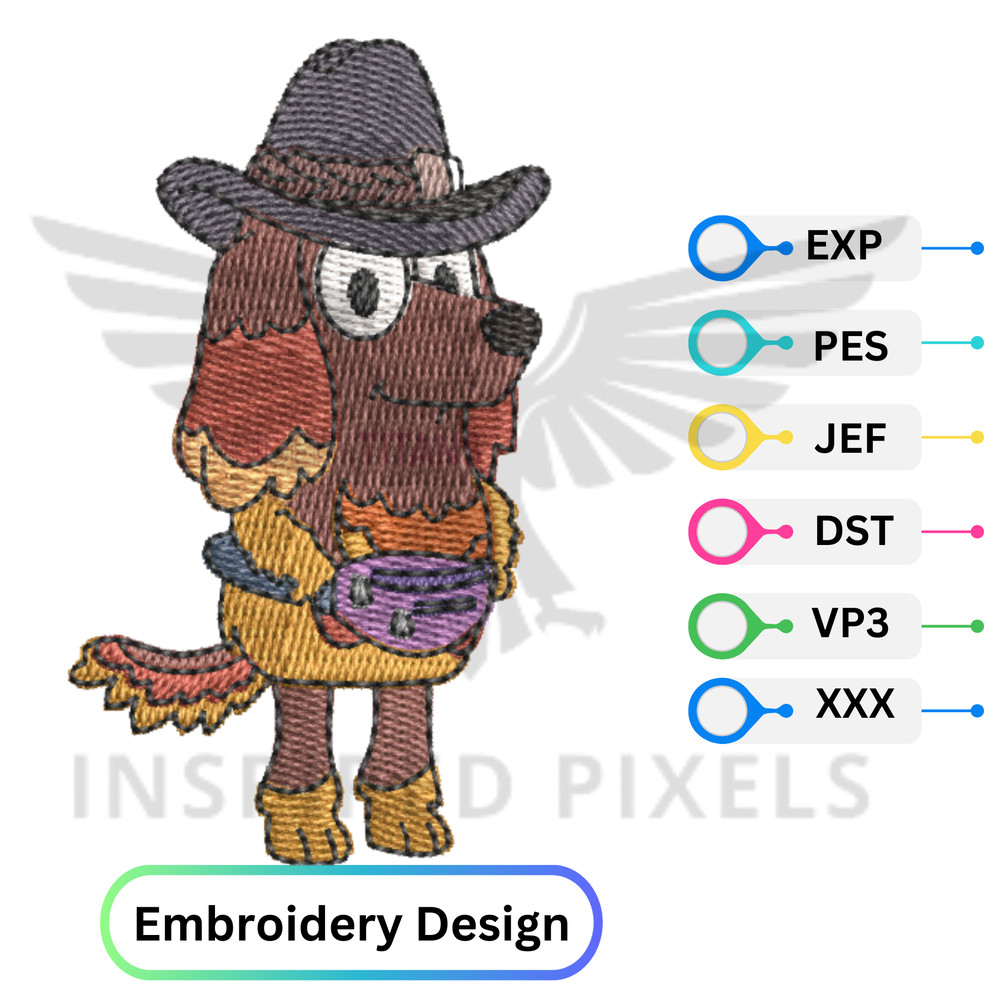 Pony Lady Bluey Embroidery Design Bluey Embroidery File Bluey Embroidery Design Bluey Dog Embroider 0