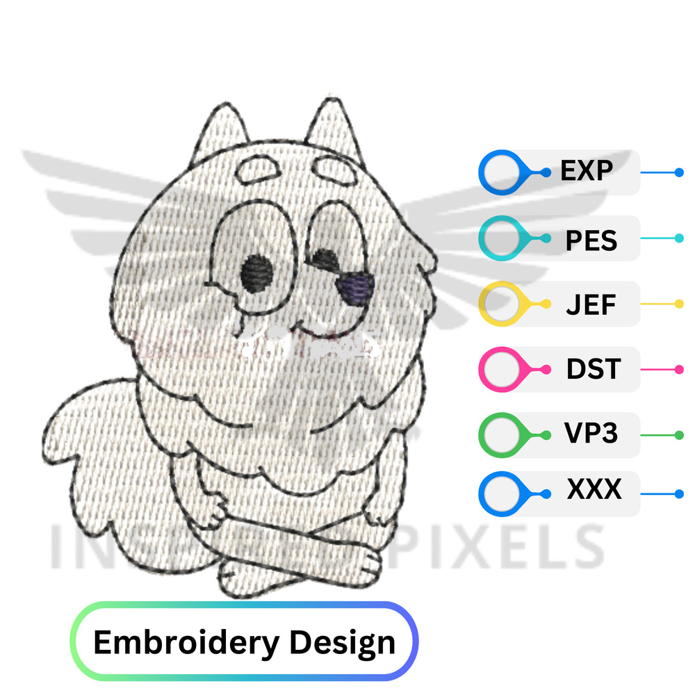 Pom Poms Mom Bluey Embroidery Design Bluey Embroidery File Bluey Embroidery Design Bluey Dog Embroi 0