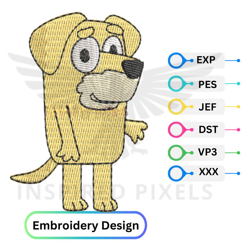 Pat Bluey Embroidery Design Bluey Embroidery File Bluey Embroidery Design Bluey Dog Embroidery Desi 0
