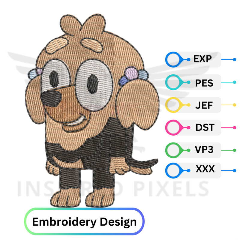 Missy Bluey Embroidery Design Bluey Embroidery File Bluey Embroidery Design Bluey Dog Embroidery De 0