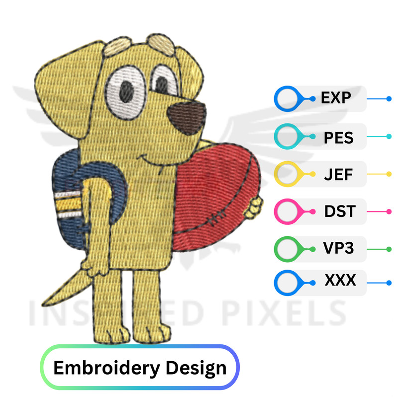 Lucky Bluey Embroidery Design Bluey Embroidery File Bluey Embroidery Design Bluey Dog Embroidery De 0