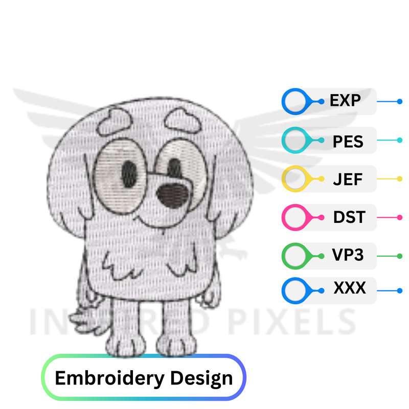 Lila Bluey Embroidery Design Bluey Embroidery File Bluey Embroidery DesignBluey Dog Embroidery Desi 0