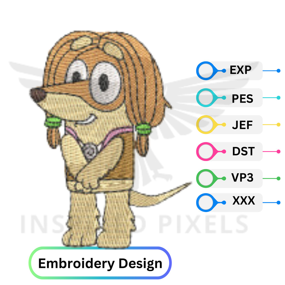 Indy Bluey Embroidery Design Bluey Embroidery Filebluey Embroidery DesignBluey Dog Embroidery Desig 0