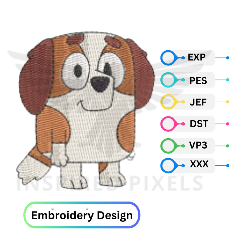 Bluey Embroidery Design Hercules Bluey Embroidery Design Bluey Embroidery File Bluey Dog Embroidery 0