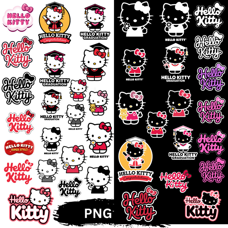Hello Kitty PNG Bundle Hello Kitty Bundle Hello Kitty PNG Transparent Bundle Hello Kitty Characters