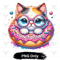 Cat Clipart Donut Disturb PNG Kitten Cat Png Kitten Clipart PNG Pink Sprinkle Donut Png 0