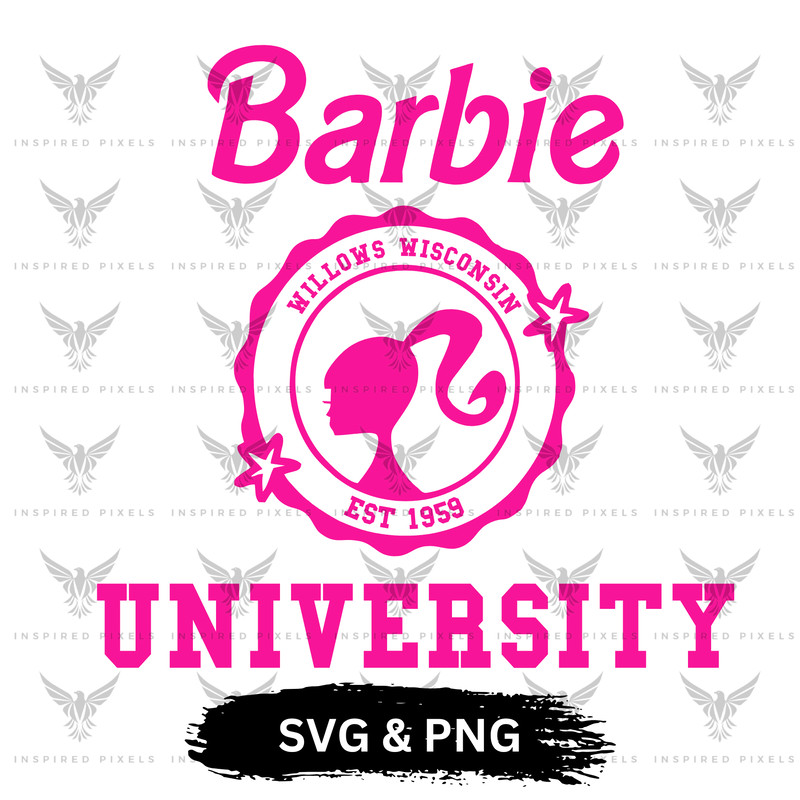 Barbie University Svg Barbie University Pngbarbie Png Barbie Svg Cricut Clipart Barbie Svg Clipart 0