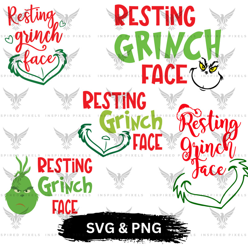 Resting Grinch Face SVG Bundle Resting Grinch Face PNG Bundle Grinch SVG Grinch PNG Cricut Grinch S 0
