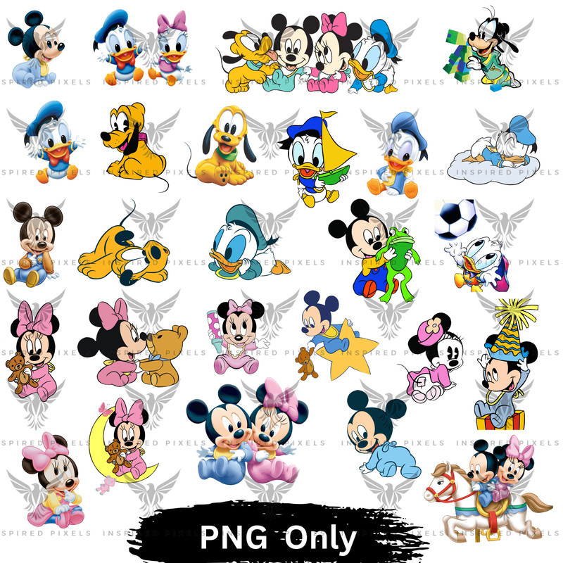 Baby Mickey Mouse Png Disney Baby Characters Bundle Cute Disney Baby Characters Bundle Disney Baby 0