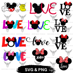 minnie love svg bundle,disney minnie love svg bundle,minnie head svg,minnie love png bundle, minnie mouse head love png