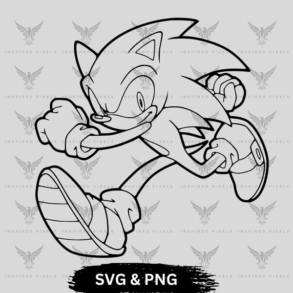 Fast Sonic Outline.pdf sonic outline svg,sonic outline png,super sonic svg png,soni | Inspire ...