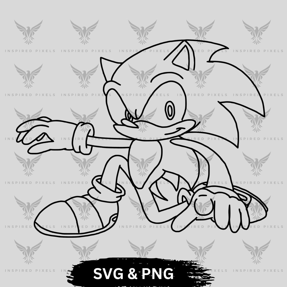 Sonic Outline Svgsonic Outline Pngsuper Sonic Svg Pngsonic Svg6sonic Pngsonic Svg Black And Whitecr 0