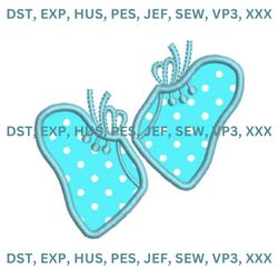 baby booties applique embroidery file