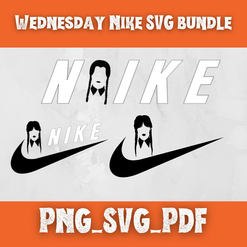Wednesday Nike SVG Bundle Addams Family SVG Goth Nike Logo Dark Academia SVG Horror Movie Nike Design Spooky Swoosh 0