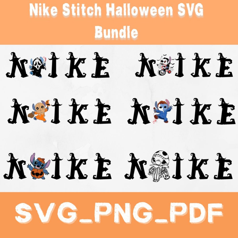 Stitch Halloween SVG Bundle Cute Disney Stitch Halloween Cut Files Spooky Stitch Clipart Halloween 0
