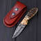 HANDMADE DAMASCUS LINER LOCK KNIFE 0