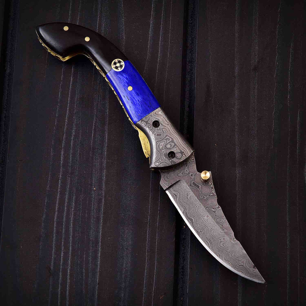 RIBF 3 HANDMADE DAMASCUS LINER LOCK FOLDING KNIFE 1