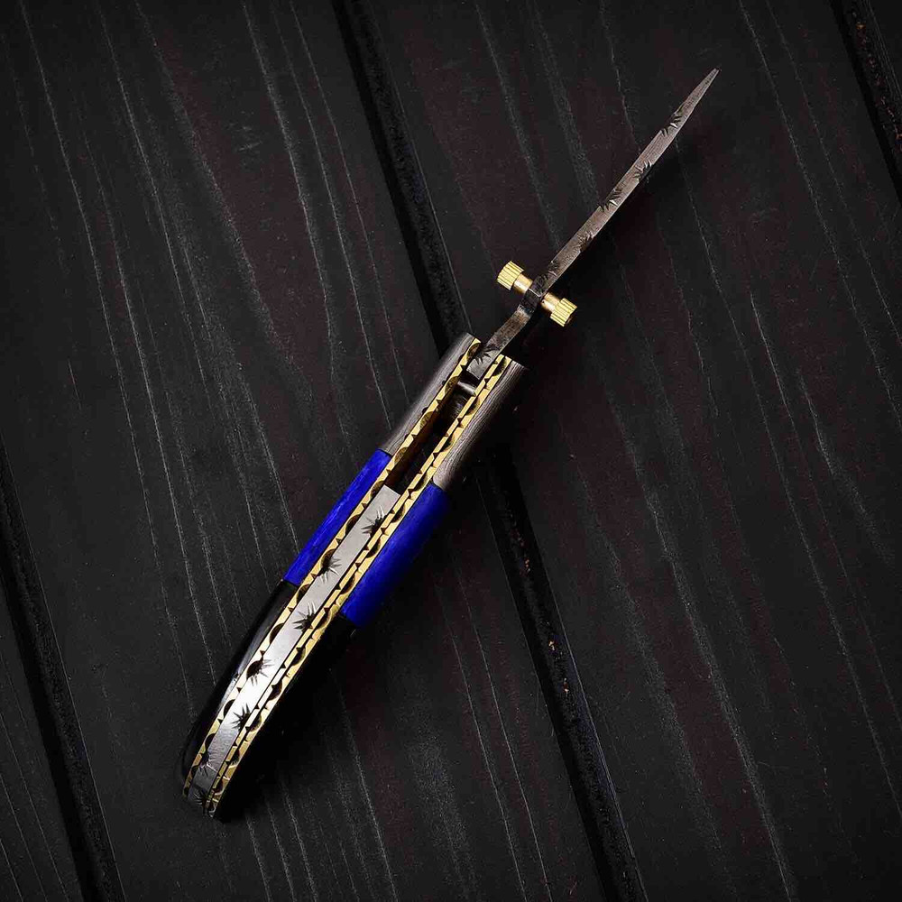RIBF 3 HANDMADE DAMASCUS LINER LOCK FOLDING KNIFE 2