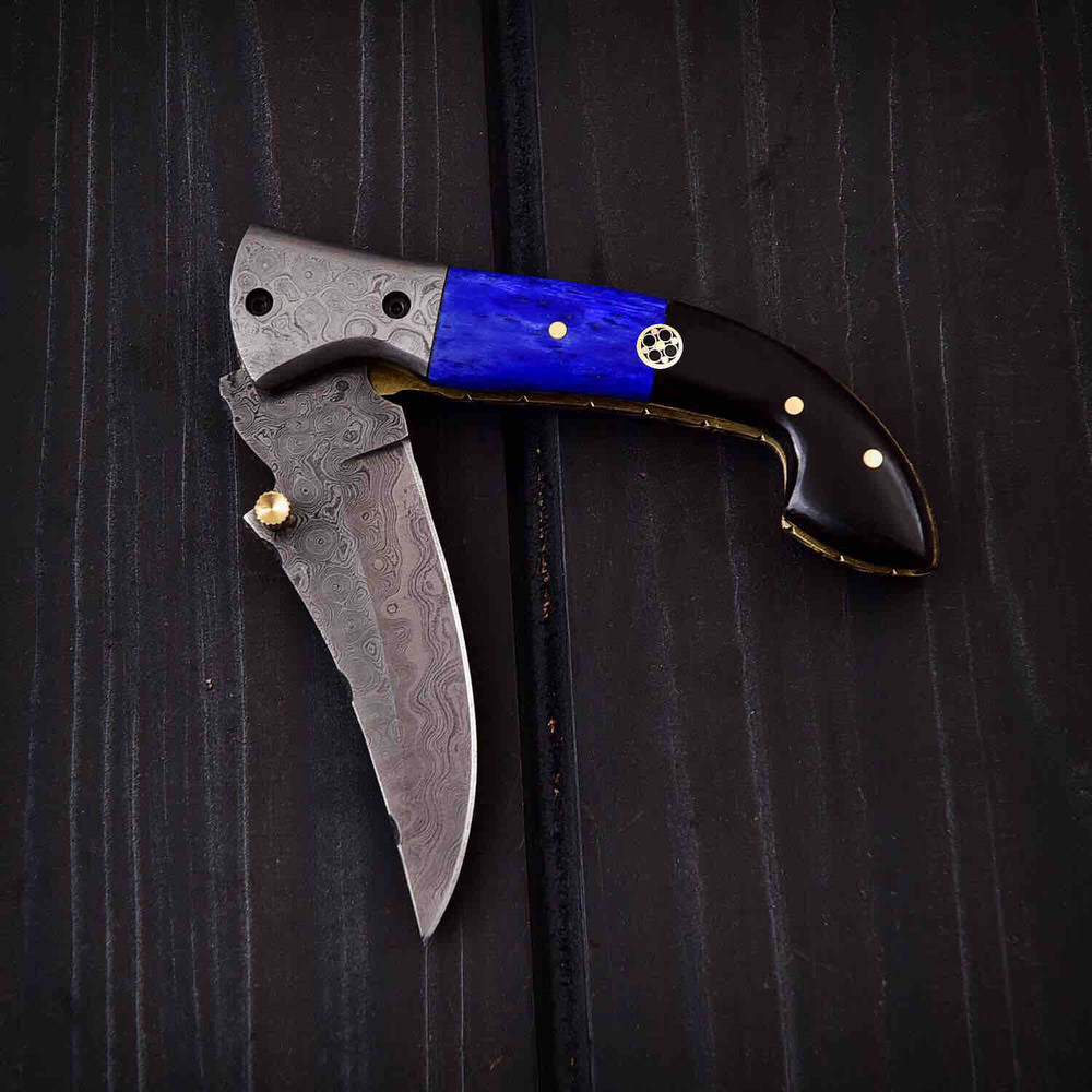 RIBF 3 HANDMADE DAMASCUS LINER LOCK FOLDING KNIFE 3