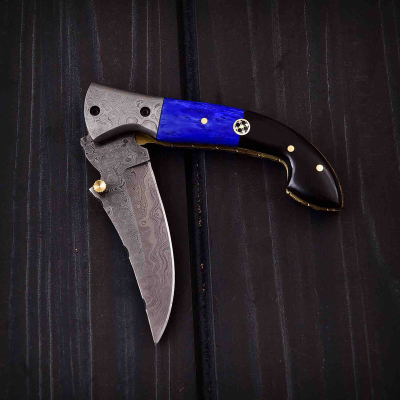 RIBF 3 HANDMADE DAMASCUS LINER LOCK FOLDING KNIFE 3