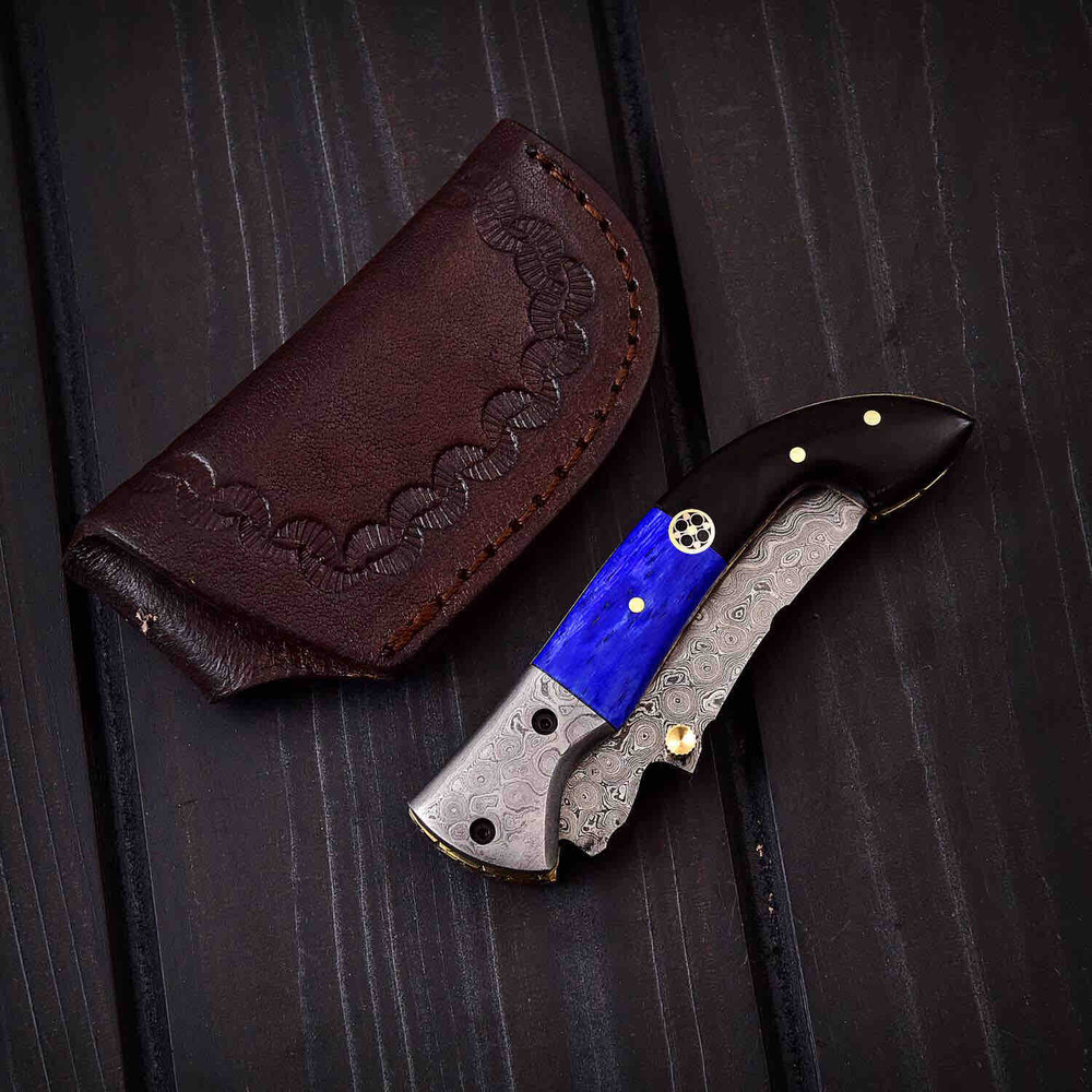 RIBF 3 HANDMADE DAMASCUS LINER LOCK FOLDING KNIFE 4