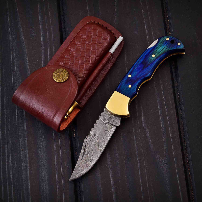 DAMASCUS POCKET FOLDING KNIFE 0