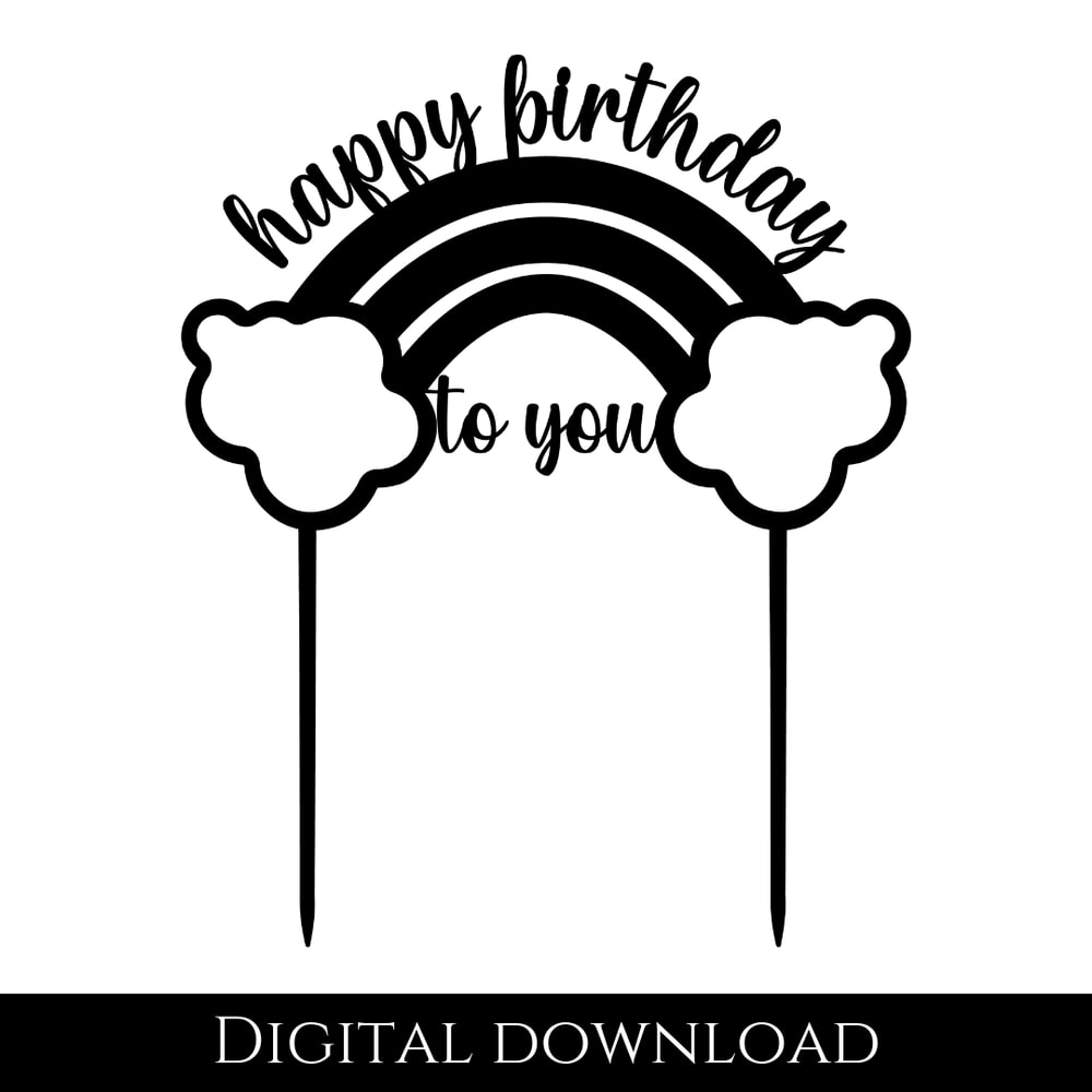 Cake Topper Happy Birthday Svg Cake Topper Circle Svg Happy Birthday Cake Topper Svg 0