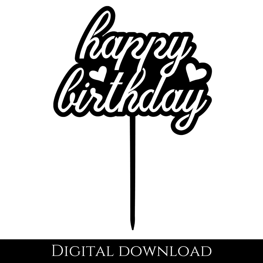 Cake Topper Happy Birthday Svg Cake Topper Circle Svg Happy Birthday Cake Topper Svg 1