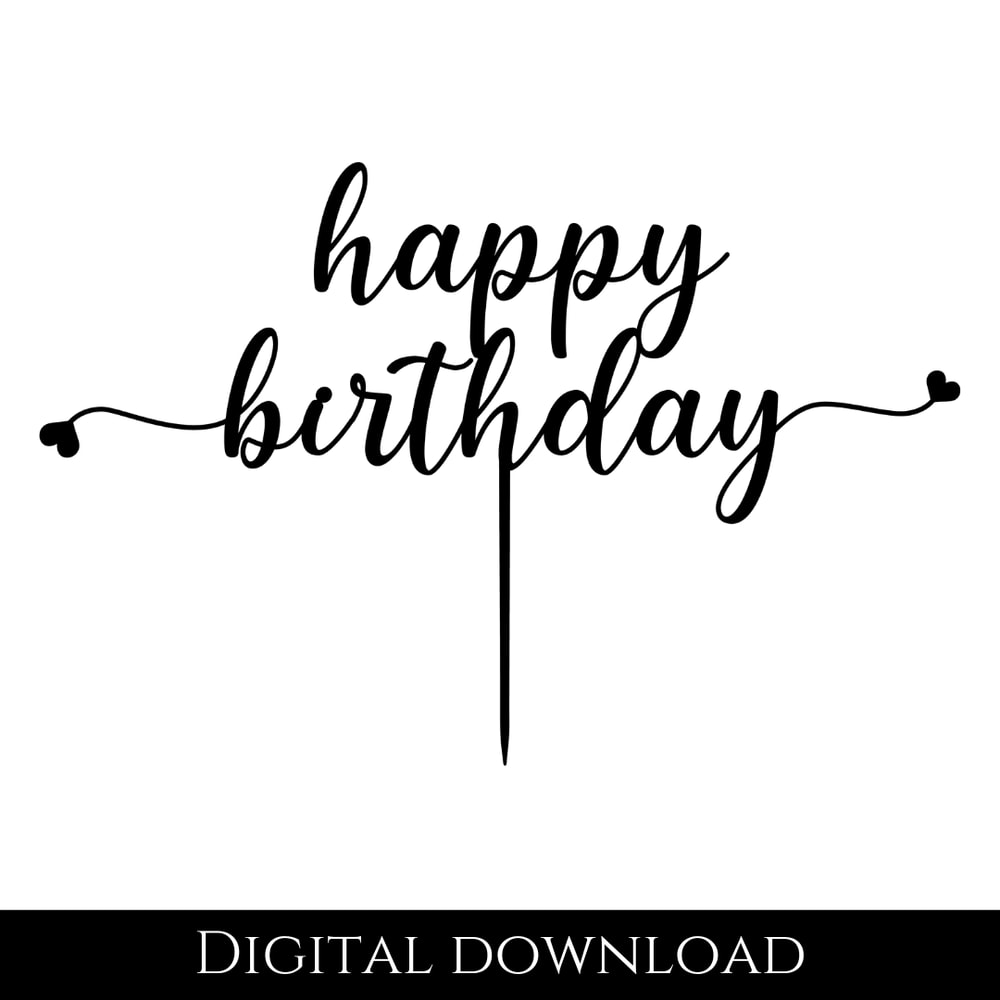 Cake Topper Happy Birthday Svg Cake Topper Circle Svg Happy Birthday Cake Topper Svg 2