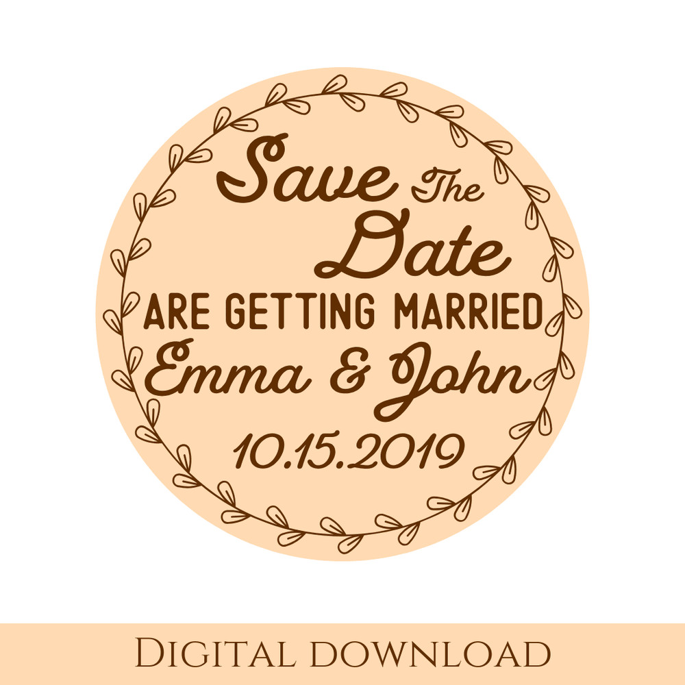 Save The Date Svg Vector File For Laser Engraving And Cutting Glowforge File Wedding Invitation Cal 1