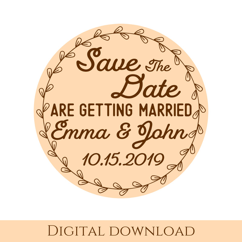Save The Date Svg Vector File For Laser Engraving And Cutting Glowforge File Wedding Invitation Cal 1