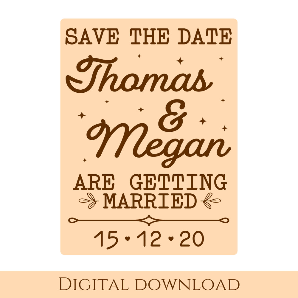 Save The Date Svg Vector File For Laser Engraving And Cutting Glowforge File Wedding Invitation Cal 4
