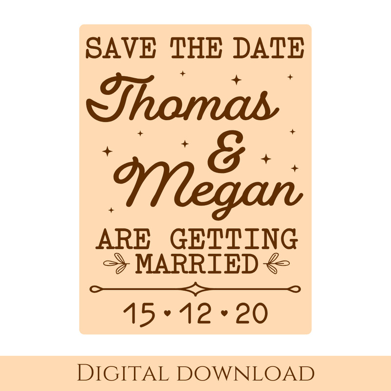 Save The Date Svg Vector File For Laser Engraving And Cutting Glowforge File Wedding Invitation Cal 4