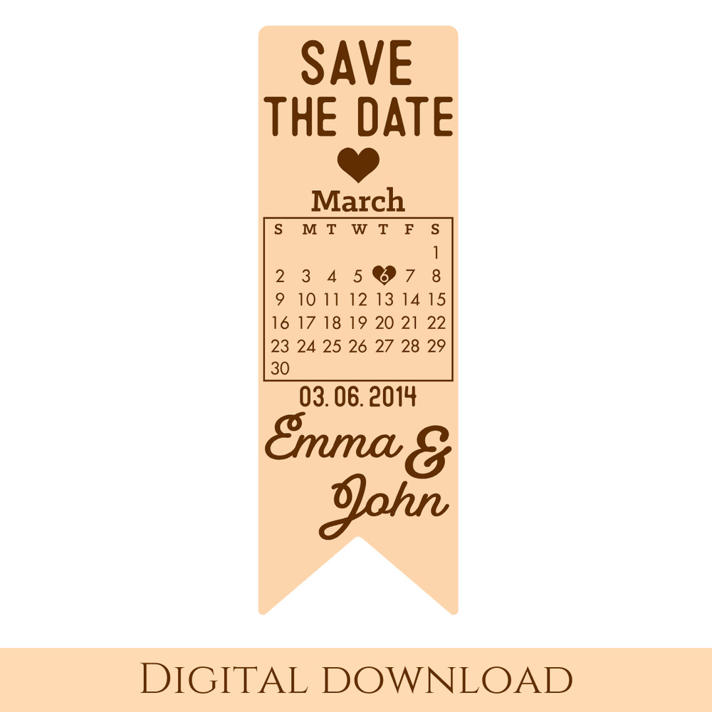 Save The Date Svg Vector File For Laser Engraving And Cutting Glowforge File Wedding Invitation Cal 5