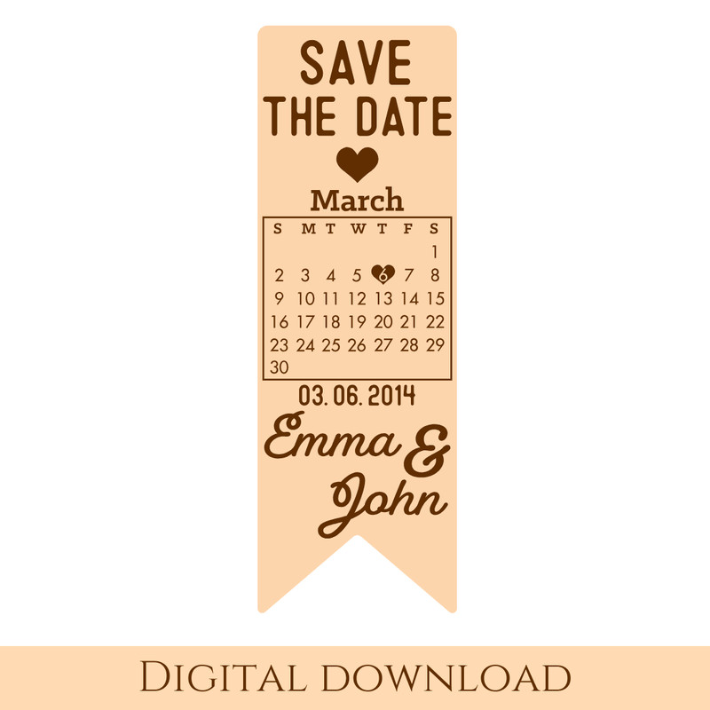 Save The Date Svg Vector File For Laser Engraving And Cutting Glowforge File Wedding Invitation Cal 5