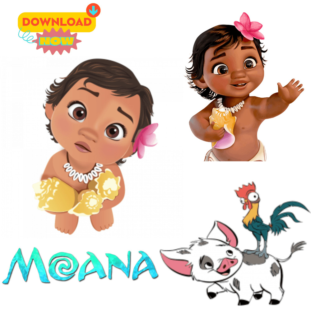 Baby Moana PNG Clipart Instant Digital Download 0