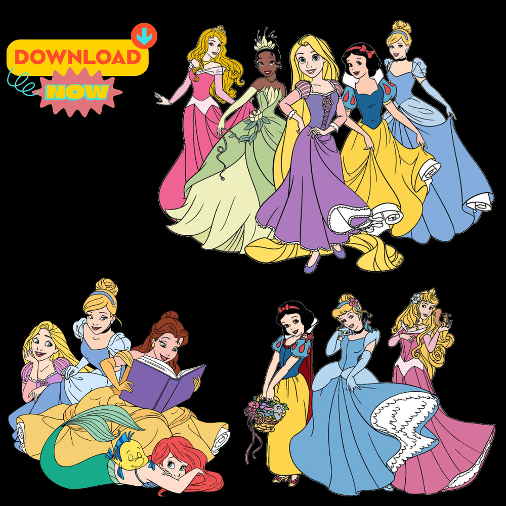 Princess PNG Digital Files Download Princess Clipart Frozen Png Snow White Belle Png Princess Digit 0