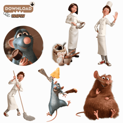ratatouille png bundle, ratatouille png clipart set, remy png bundle, ratatouille birthday, chef mouse, digital file