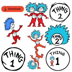 thing 1 and thing 2 png bundle thing 2 png transparent thing 1 and thing 2 clipart