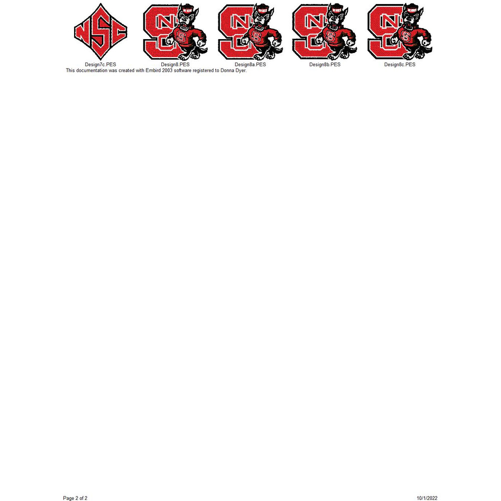 COLLEGE SPORTS NORTH CAROLINA STATE WOLFPACK LOGOS Embroidery Machine Designs 1