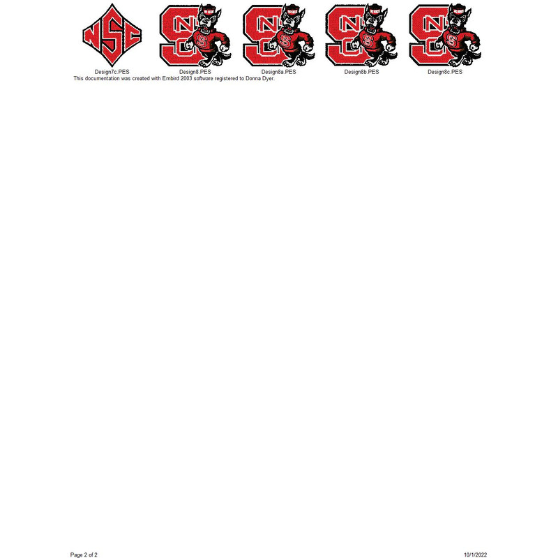 COLLEGE SPORTS NORTH CAROLINA STATE WOLFPACK LOGOS Embroidery Machine Designs 1