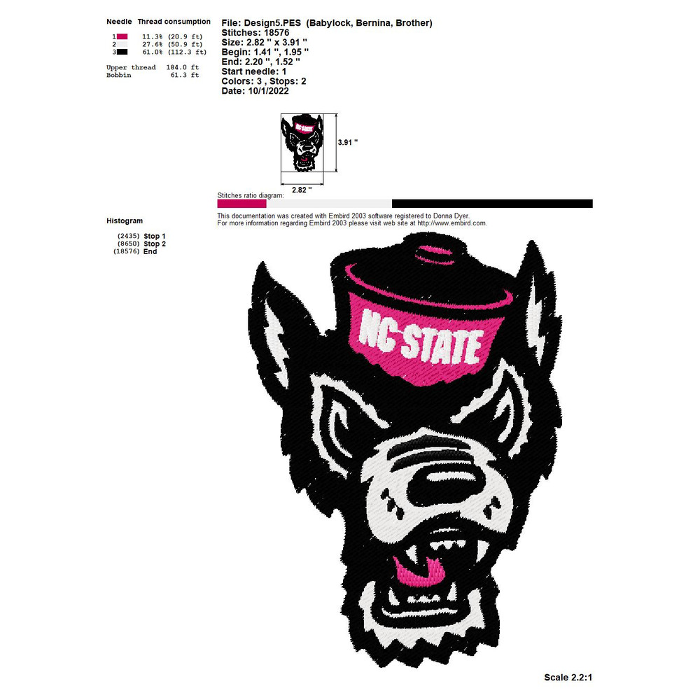 COLLEGE SPORTS NORTH CAROLINA STATE WOLFPACK LOGOS Embroidery Machine Designs 4