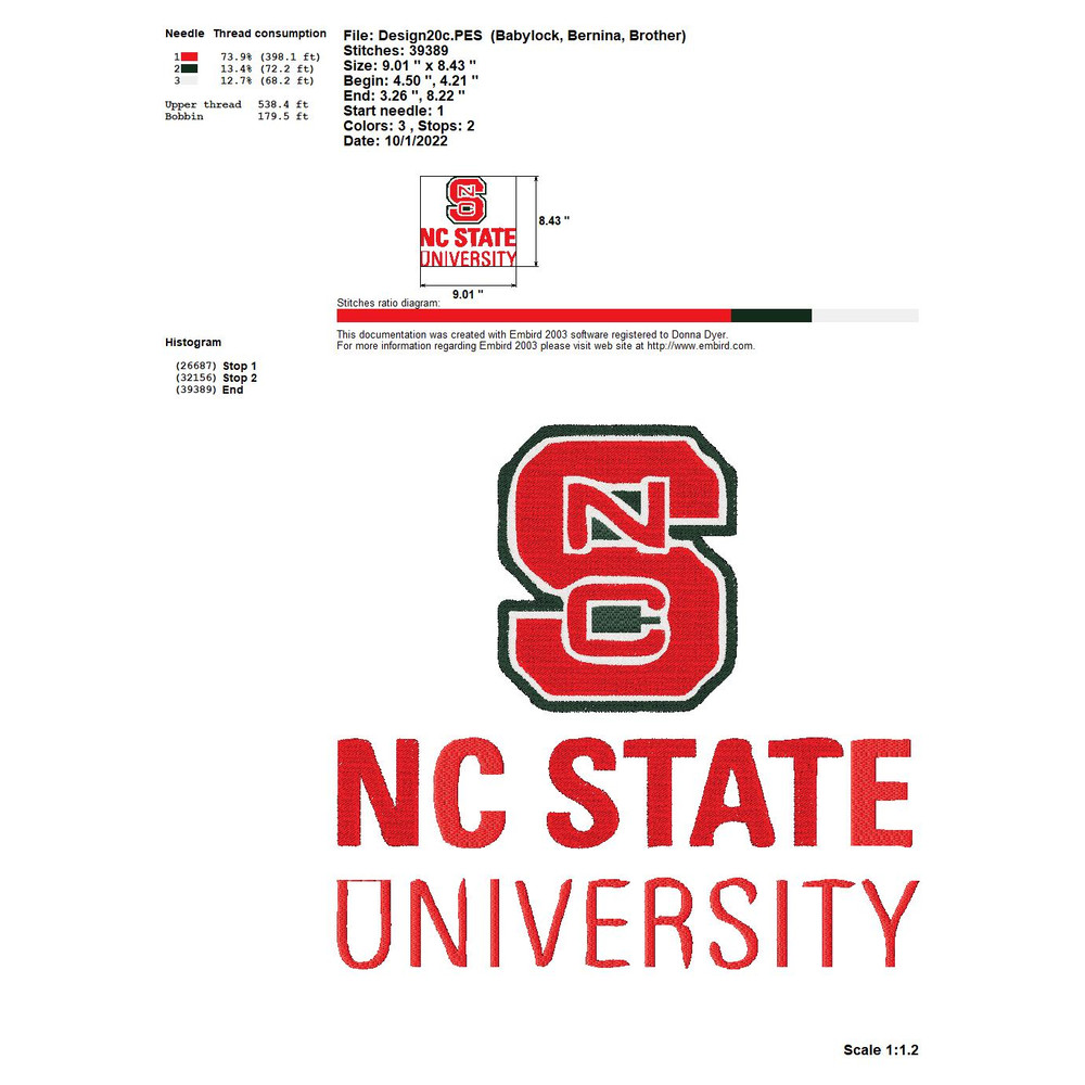 COLLEGE SPORTS NORTH CAROLINA STATE WOLFPACK LOGOS Embroidery Machine Designs 10