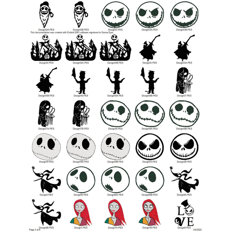 NIGHTMARE BEFORE CHRISTMAS Embroidery Machine Designs PES JEF HUS DST EXP VIP XXX 4