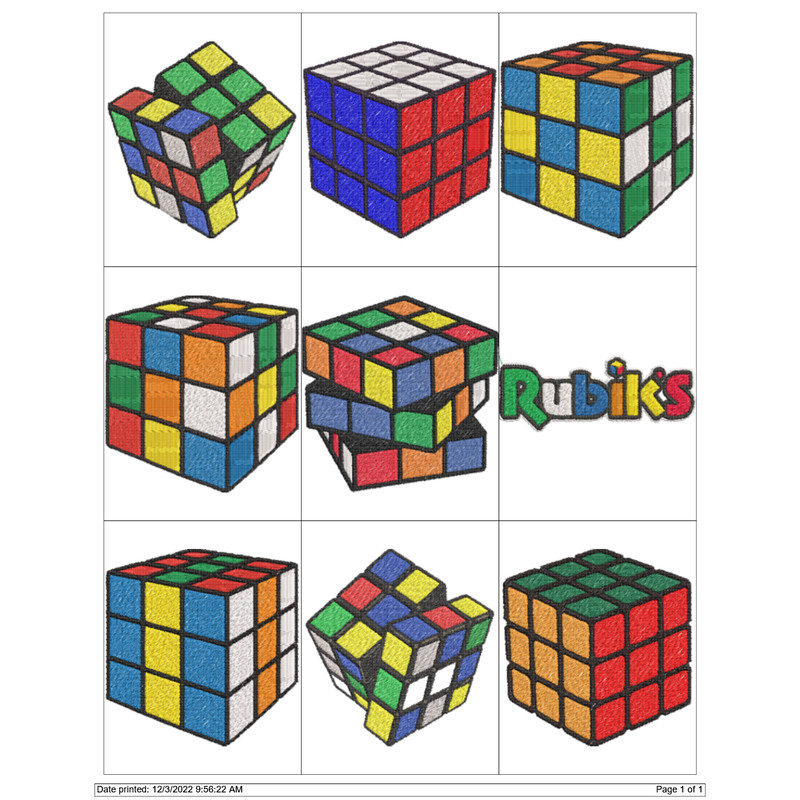 RUBIKS CUBE COLLECTION Embroidery Machine Designs PES JEF HUS DST EXP VIP XXX 0