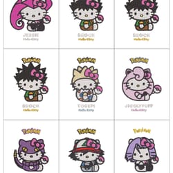hello kitty pokemon kitty embroidery machine designs pes jef hus dst exp vip xxx