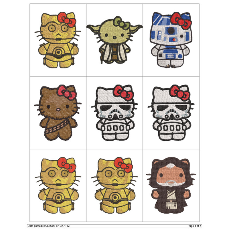 HELLO KITTY STAR WARS KITTY Embroidery Machine Designs PES JEF HUS DST EXP VIP XXX 0