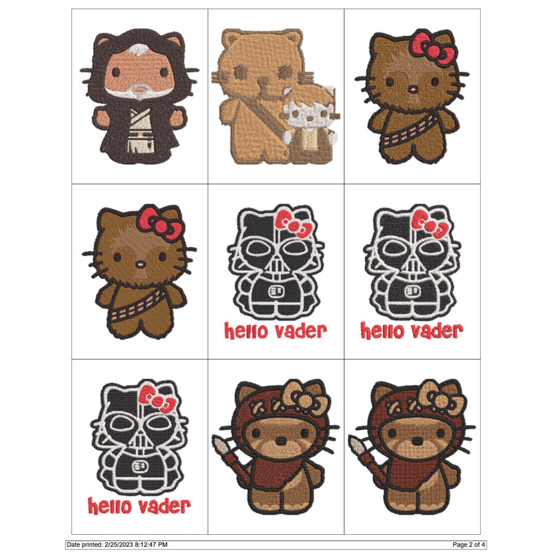 HELLO KITTY STAR WARS KITTY Embroidery Machine Designs PES JEF HUS DST EXP VIP XXX 1