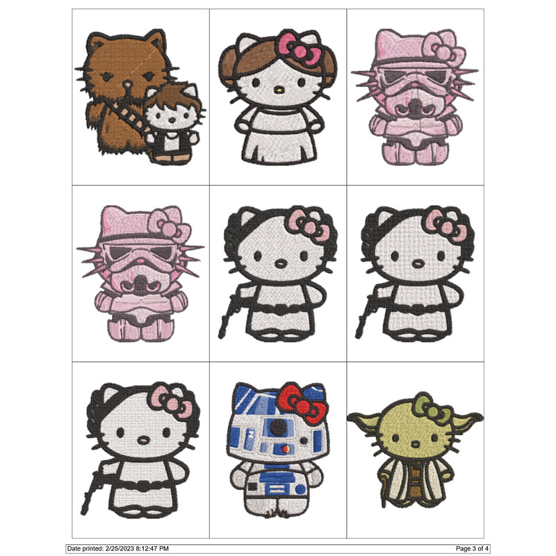 HELLO KITTY STAR WARS KITTY Embroidery Machine Designs PES JEF HUS DST EXP VIP XXX 2